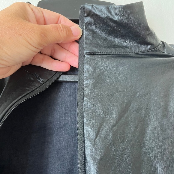 JLUXLABEL Sz M Black Full Zip Jacket Mock Neck Lightweight Stretch - Picture 4 of 7